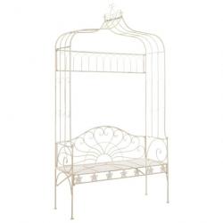 Banc de jardin 122 cm Fer Blanc antique 45434