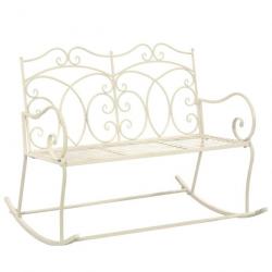 Banc de jardin 104 cm Fer Blanc antique 45436