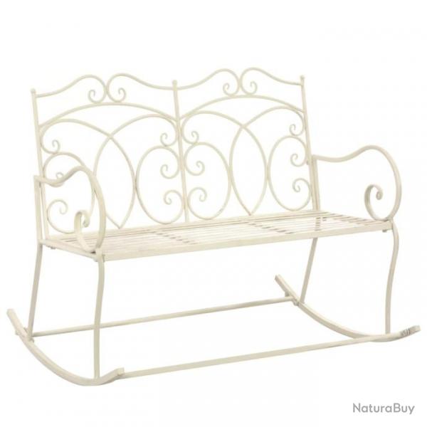 Banc de jardin 104 cm Fer Blanc antique 45436