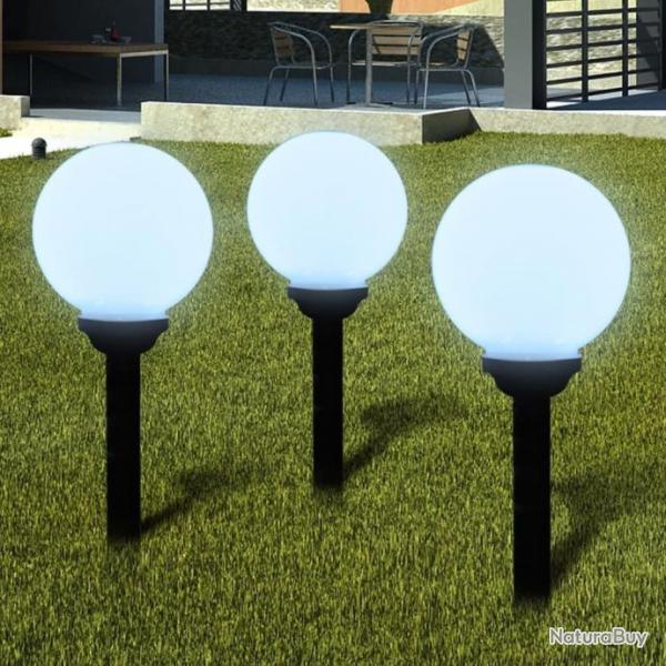 Boule solaire  LED d'alle 20 cm 3 pcs avec piquet au sol 40864