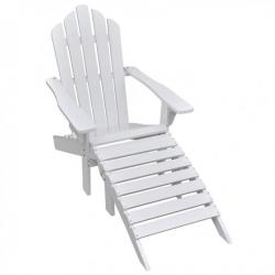 Chaise de jardin avec pouf Bois Blanc 40859