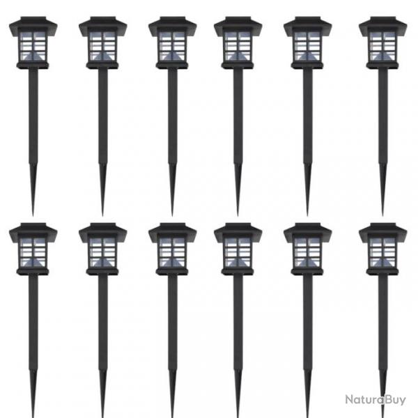 12 lampes LED solaires avec piquet 8,6x8,6x38 cm 41161