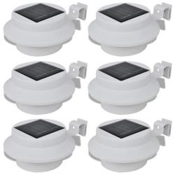 Lampes solaires 6 pcs pour clôture gouttière Blanc 41181