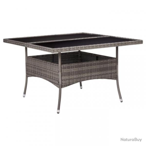 Table  dner d'extrieur Gris Rsine tresse et verre 46190