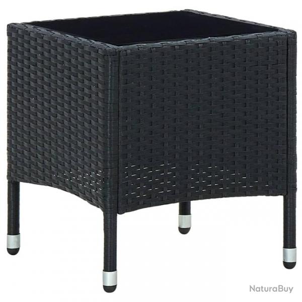 Table de jardin Noir 40x40x45 cm Rsine tresse 45901