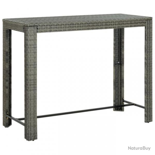 Table de bar de jardin Gris 140,5x60,5x110,5 cm Rsine tresse 45878