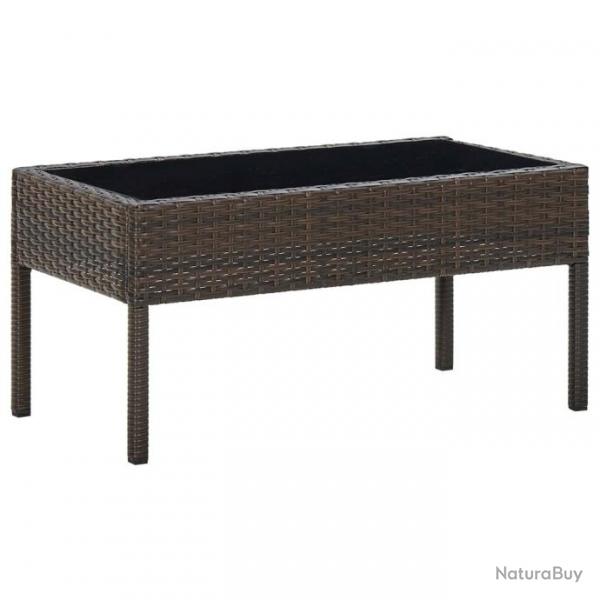 Table de jardin Marron 75x40x37 cm Rsine tresse 45903