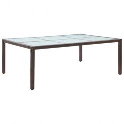 Table à dîner d'extérieur Marron 200x150x74 cm Résine tressée 46128