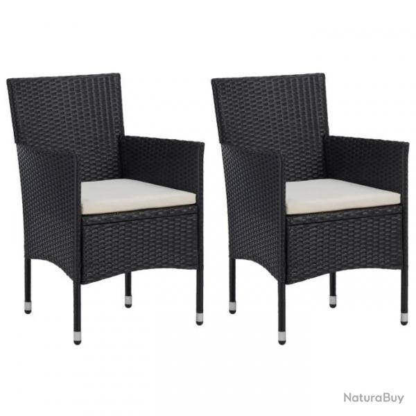 Chaises de jardin 2 pcs Rsine tresse Noir 46179