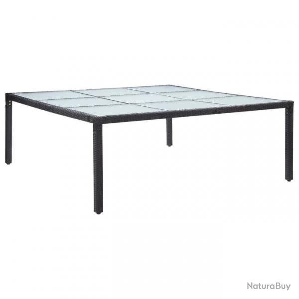 Table  dner de jardin Noir 200x200x74 cm Rsine tresse 46132