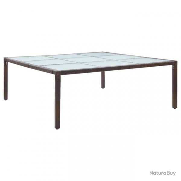 Table  dner de jardin Marron 200x200x74 cm Rsine tresse 46131