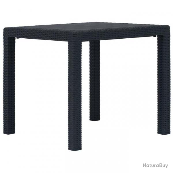 Table de jardin Anthracite 79x79x72cm Plastique Aspect de rotin 45602