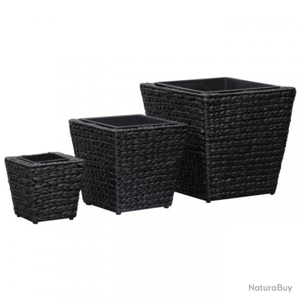 Lits surlevs 3 pcs Jacinthe d'eau Noir