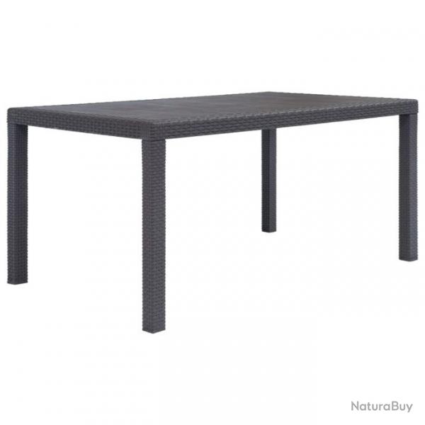 Table de jardin Marron 150x90x72 cm Plastique Aspect de rotin 45606