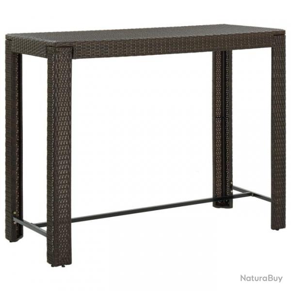 Table de bar de jardin Marron 140,5x60,5x110,5cm Rsine tresse