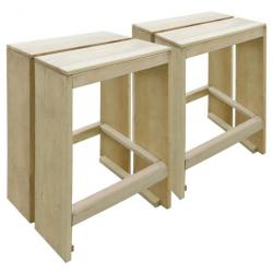 Tabourets de bar d'extérieur 2 pcs Pin imprégné 44911