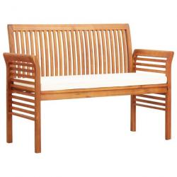 Banc de jardin 2 places avec coussin 120cm Bois d'acacia massif 45967