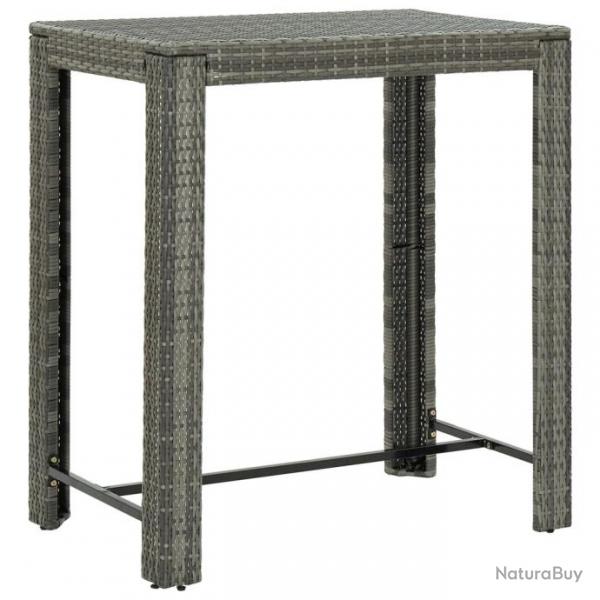 Table de bar de jardin Gris 100x60,5x110,5 cm Rsine tresse 45875