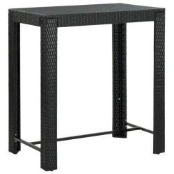 Table de bar de jardin Noir 100x60,5x110,5 cm Résine tressée