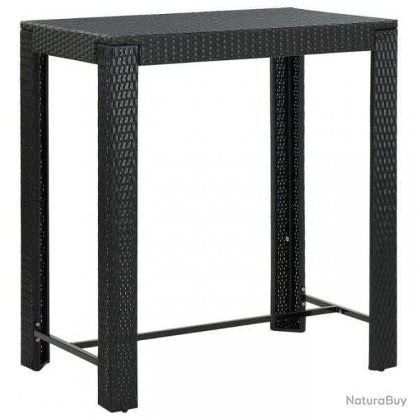 Table de bar de jardin Noir 100x60,5x110,5 cm Rsine tresse