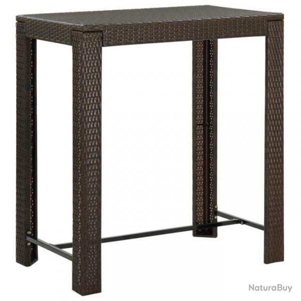 Table de bar de jardin Marron 100x60,5x110,5 cm Rsine tresse 45873