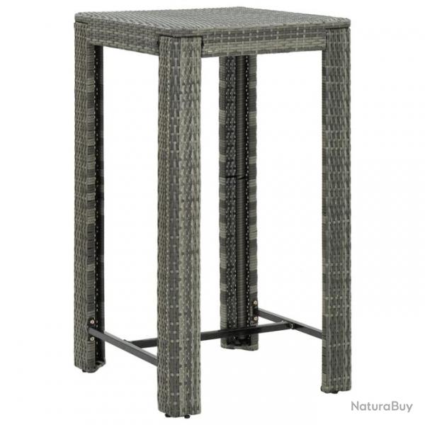 Table de bar de jardin Gris 60,5x60,5x110,5 cm Rsine tresse 45872