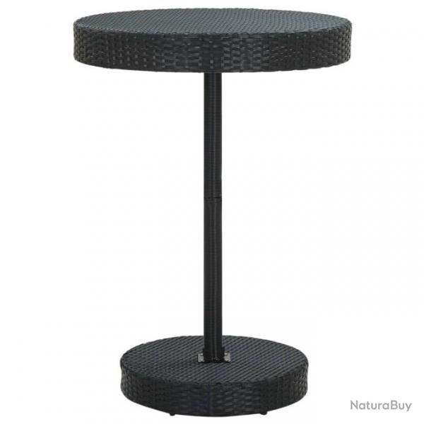 Table de jardin Noir 75,5x106 cm Rsine tresse 45859