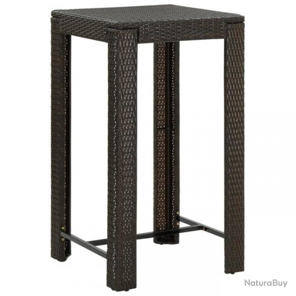 Table de bar de jardin Marron 60,5x60,5x110,5 cm Rsine tresse 45870