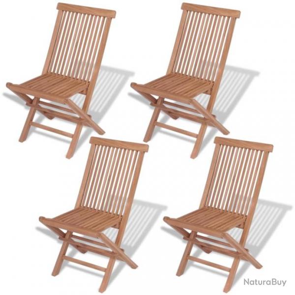 Chaises pliables de jardin 4 pcs Bois de teck solide 43040