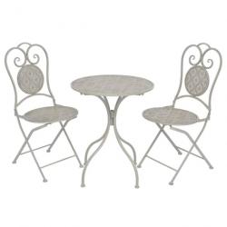 bistro 3 pcs Acier Gris 43154