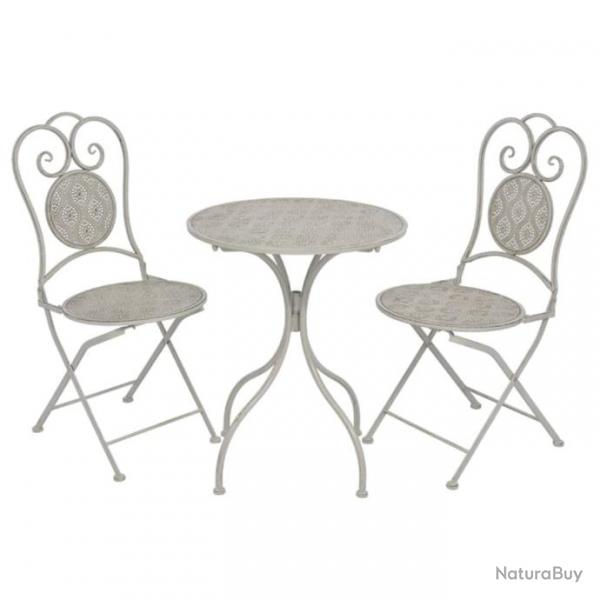 bistro 3 pcs Acier Gris 43154