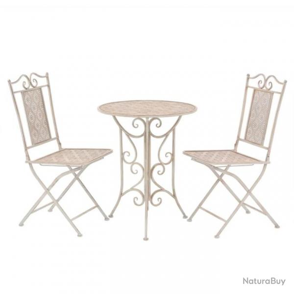 bistro 3 pcs Acier Blanc 43149