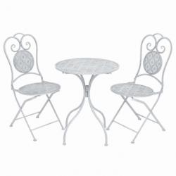 Ensemble de bistro 3 pcs Acier Blanc grisâtre