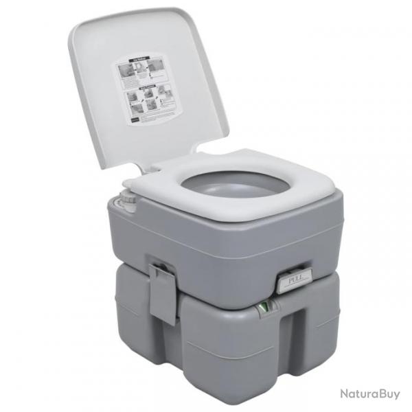 Toilette portable de camping Gris 20+10 L 30138