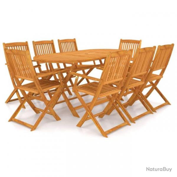 Mobilier  dner pliable de jardin 9 pcs Bois d'acacia solide 43378