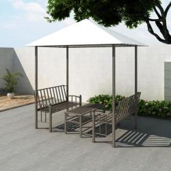 Pavillon de jardin avec table et bancs 2,5 x 1,5 x 2,4 m 43218