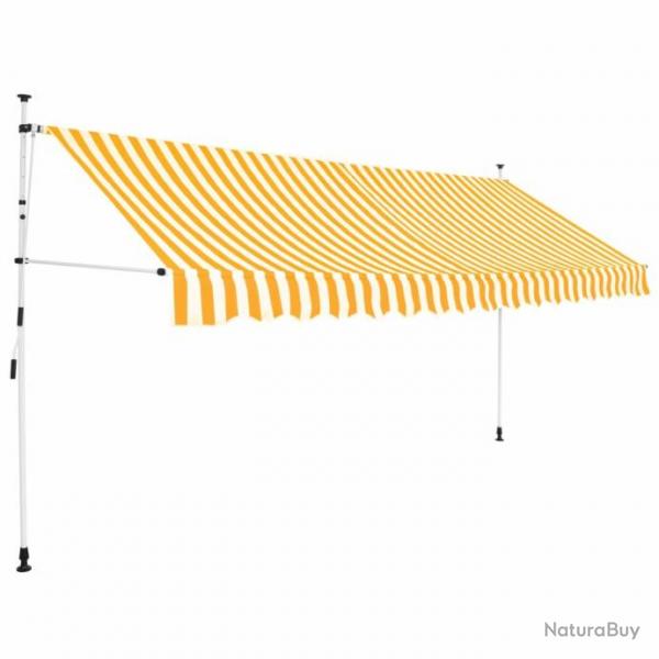 Store Auvent rtractable manuel 350 cm Rayures oranges et blanches 43235