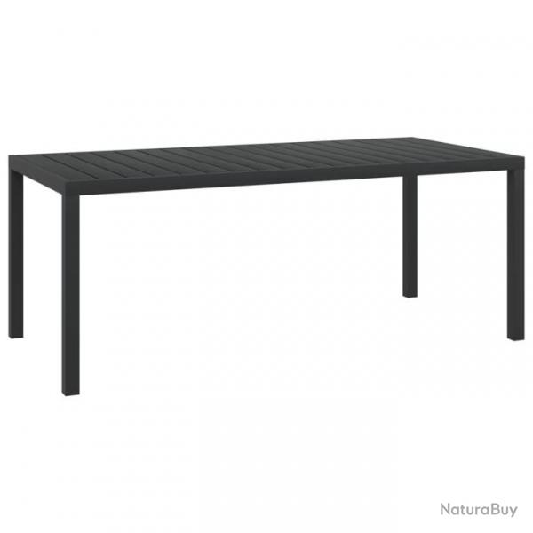 Table de jardin Noir 185 x 90 x 74 cm Aluminium et WPC 42792