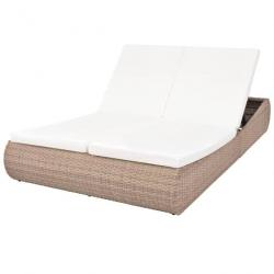 Chaise longue d'extérieur Résine tressée Beige 42887