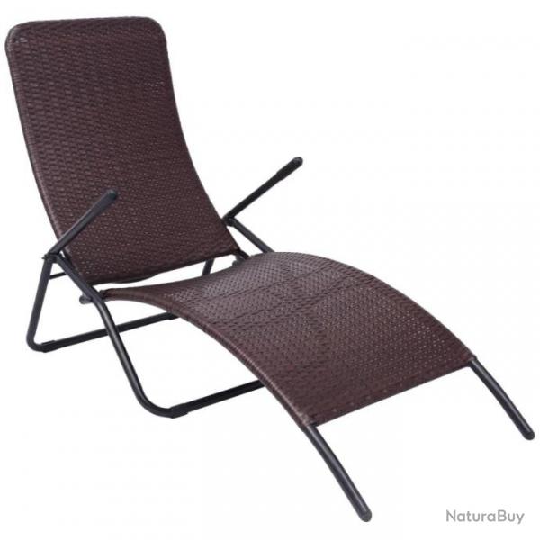 Chaise longue pliable Rotin synthtique Marron 42945