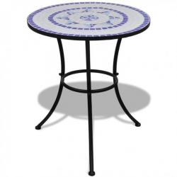 Table de bistro Bleu et blanc 60 cm Mosaïque 41530