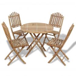 Mobilier à dîner d'extérieur pliable 5 pcs Bambou 41497