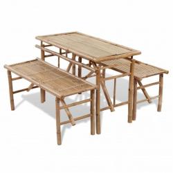 Table avec 2 bancs 100 cm Bambou 41502