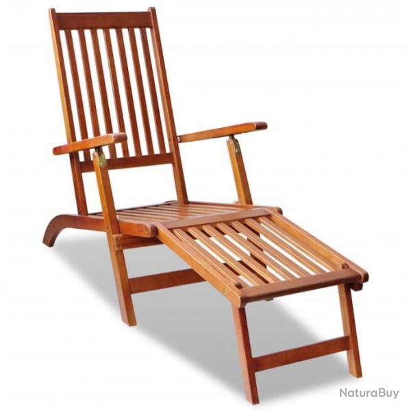 Chaise de terrasse avec repose-pied Bois d'acacia solide 41433