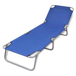 Chaise longue pliable Acier enduit de poudre Bleu 41477