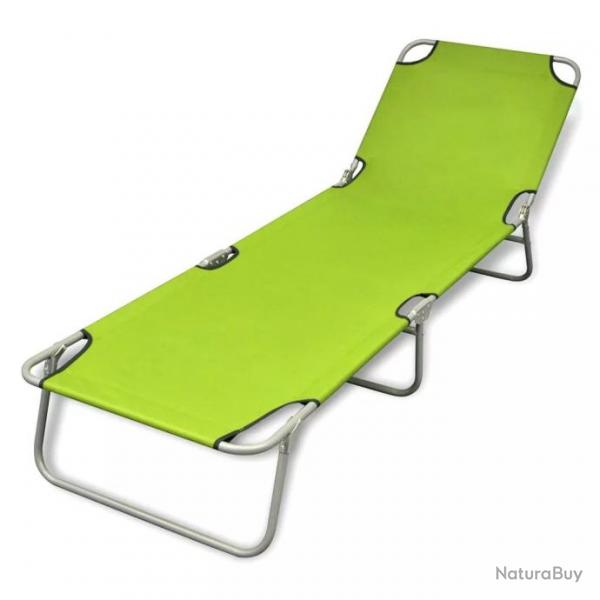 Chaise longue pliable Acier enduit de poudre Vert pomme 41480