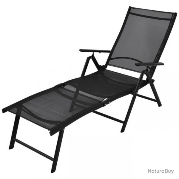 Chaise longue pliable Aluminium Noir 41741