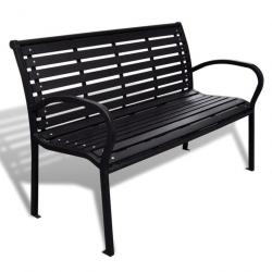 Banc de jardin 125 cm Acier et WPC Noir 41556