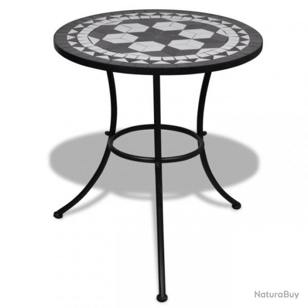 Table de bistro Noir et blanc 60 cm Mosaque 41532