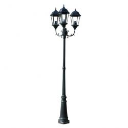 Lampadaire de jardin 3 bras 230 cm Vert foncé/Noir Aluminium 40243